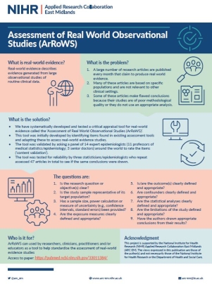 Assessment of Real World Observational Studies (ArRoWS)