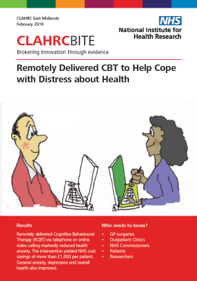 Remotely Delivered CBT to Help Cope with Distress about Health
