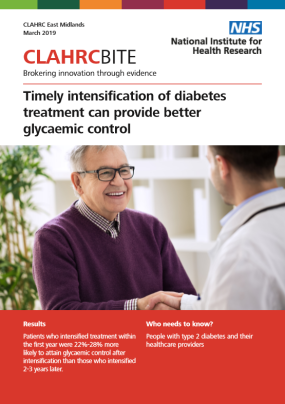 Timely intensification of diabetes treatment can provide better glycaemic control