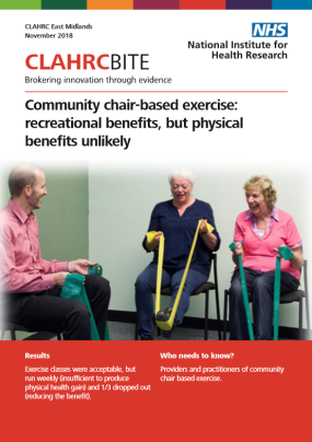 Community chair-based exercise: recreational benefits, but physical benefits unlikely