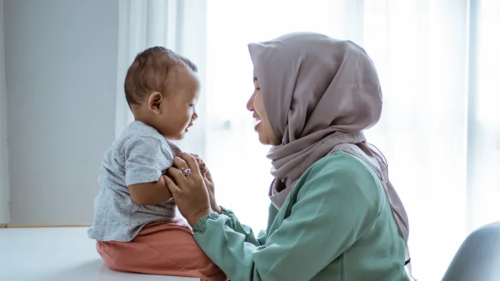 Muslim mother and son