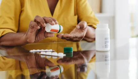 Patient taking tablets