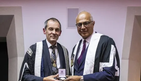 Professor Kamlesh Khunti receiving the James Mackenzie Lecture Award 2024 from the Royal College of General Practitioners 