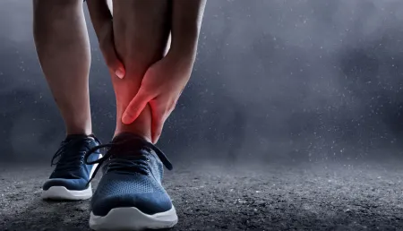 Runner with a leg injury